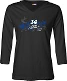 Tony Stewart #14 Mobil 1 Women's Driver Paddock 3/4 Sleeve V-Neck T-Shirt