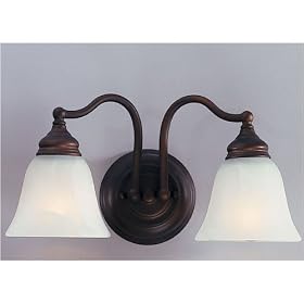 Murray Feiss Two-Light Bristol Vanity Strip, Oil Rubbed Bronze with White Alabaster Glass... by Murray Feiss