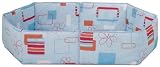 Herlag H9055-100 – Laufgittereinlage 6-eck für H1047- , blau mit Blumenmotiv