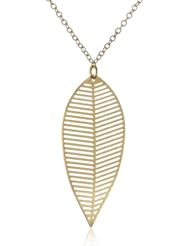 Kris Nations Geo Leaf Pattern Charm Overlay Necklace, 16"