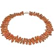 HinsonGayle "Stonehenge" Flame Red Biwa Pearl Necklace and Earrings Set
