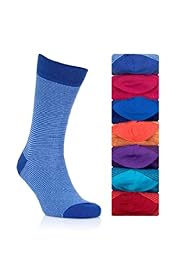 7 Pairs of Cotton Rich Freshfeet Stripe Socks with Silver Technology