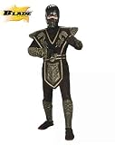 Gold Dragon Warrior Ninja Costume: Boy's Size 12-14