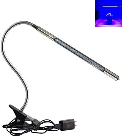 Snkey LED Grow Light 5W Adjustable 3 Level Dimmable Clip Desk Grow Lamp Clamp Flexible Gooseneck 360 Degree for Indoor Plants Hydroponic Garden Greenhouse (Blue)