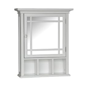 discount Elite Home Fashions Neal Collection  Mirrored Medicine Cabinet, White for sale