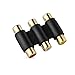 Aurum Cables 3 Pack 3 RCA Female to Female Coupler Jack Adapter