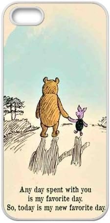 iPhone 5S case - [Winnie the Pooh Series] case for Apple iPhone 5 5S case rubber TPU cover case (Black/white)