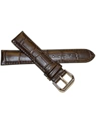 14mm Dark Brown Genuine Leather Watch Band Strap #L9808-01