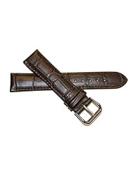 21mm Dark Brown Genuine Leather Watch Band Strap #L9808-01