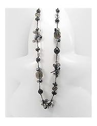 Cotton Waxed Thread Onyx Necklace