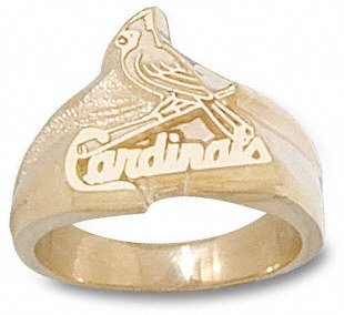 St. Louis Cardinals Solid 14K Gold Bird On Bat 9/16'' Ring Size 11