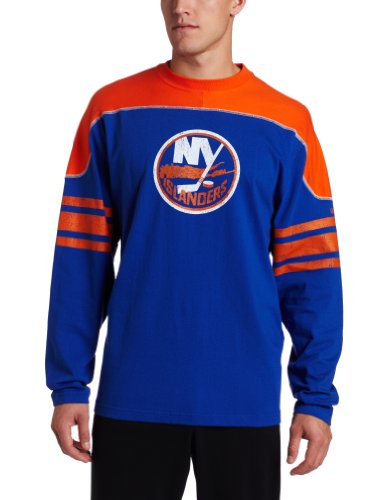NHL Men's New York Islanders Shootout Team Long Sleeve Tee (Blue, X-Large)