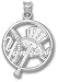 New York Yankees Solid Sterling Silver ''YANKEES'' Bat Logo Pierced Baseball Pendant