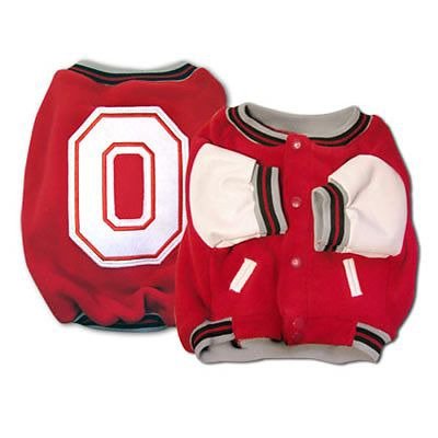 Officially Licensed Ohio State University Buckeyes OSU Dog Varsity Jacket Coat SMALL