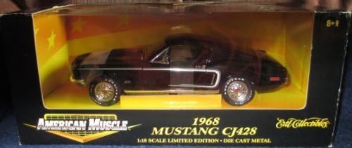 1968 Ford Mustang CJ428 LE Black Diecast 1:18 Scale American Muscle 2000 by RCErtl