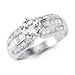 Cheap 14k White Gold Engagement Ring Round CZ Cubic Zirconia Anniversary Bridal (3.50 CTW) On Sale