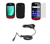 Samsung Admire (Metro PCS) Premium Combo Pack - Black Silicone Soft Skin Ca ....