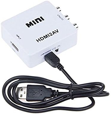 Oumeijia 1080P HDMI to AV 3RCA CVBs Composite Video Audio Converter Adapter Supporting PAL/NTSC with USB Charge Cable for PC Laptop Xbox PS4 PS3 TV STB VHS VCR Camera DVD