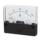 uxcell アナログ電圧計　プラスチック製クリア　長方形デザイン　 DC 0-200V　クラス 2.5精度