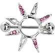Pink Gem Paved Spike Nipple Shield