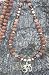 Om Shanti Rudraksha Mala Sterling Silver Om Pendant