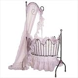 Old World Oval Cradle with Bedding Finish: Matte White