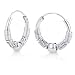 Jewelry : Sterling Silver Wrap Around Bead Bali Style Hoop Earrings