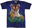 The Mountain Tiger Cub in Grass Youth Child Tee T-shirt