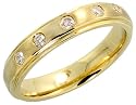14k Gold Matte Finish Men's Diamond Band, w/ 0.22 Carat Brilliant Cut Diamonds, 3/16" (4.5mm) wide