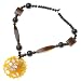 Nvie's Super Sexy Honey Resin Pendant Necklace with Shell Accents