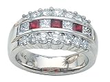 1.90 cts Genuine Ruby Band - Platinum, 18kt White or Yellow Gold LIFETIME WARRANTEE