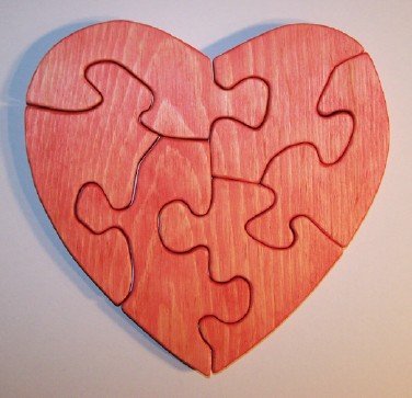 412630zUFNL Wooden Educational Jig Saw Puzzle   Large Heart