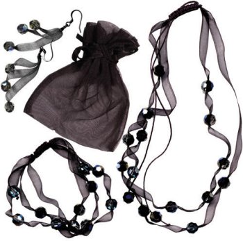 Click here to buy Ribbon Crystal Set (necklace,bracelet,earring).