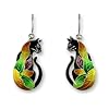 Time To Leave Cat Sterling Silver and Enamel Earrings by Zarah