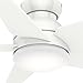 Casablanca 59021 Isotope 52-Inch 5-Blade Single Light Ceiling Fan, Snow White with Snow White Blades and Cased White Glass Bowl Light