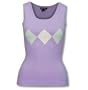 Argyle Sleeveless Shell with Rhinestone by XOXO