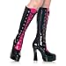 ELECTRA 5 Inch Stack Heel w/1 1/2 Inch Platform Boots Black Patent W/ 4 Tongues Pleaser