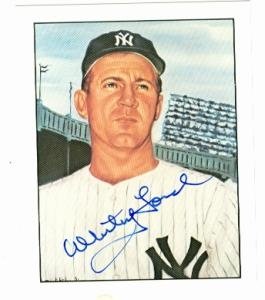 Whitey Ford Autographed/Hand Signed Baseball Card (New York Yankees) 1983 TCMA 50 Years of Yankee Al