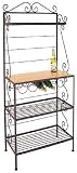 Grace 30 inch Gourmet Bakers Rack with 1 Maple Shelf and Brass Tips