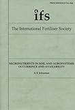 Micronutrients in soil and agrosystems : occurrence and availability