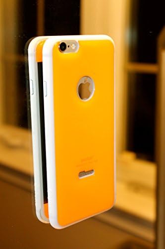 exofab® iPhone 6 gel skin + ultra-thin shell case - Full Body Protection [engineered for taking Hands-Free Selfies!]. Color: Citrus Rush gel + White Shell