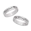 Personalized Sterling Silver Forever My Daughter Sentiment Ring