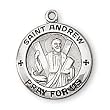 Sterling Silver Saint Andrew Medal and 18-inch Chain