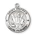 Sterling Silver Saint Andrew Medal and 18-inch Chain