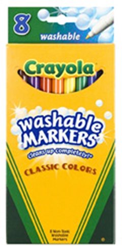 Childrens Toyshop  Toys : Binney & Smith Crayola(R) Washable Markers, Thin Line, Assorted Classic Colors, Box Of 8