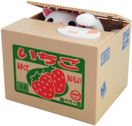 New Itazura Automated Steal Stealing Money Cat Coin Money Saving Box Bank Little Tabby Cat