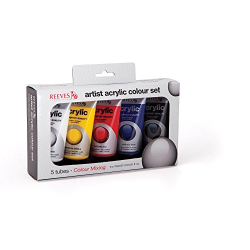 Reeves 5-pack acrylic color tube intro set, 75ml