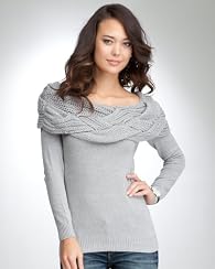 Off-Shoulder Cable Knit Sweater