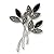 .925 Silver, Onyx & Marcasite Pin.