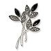Jewelry : .925 Silver, Onyx & Marcasite Pin.